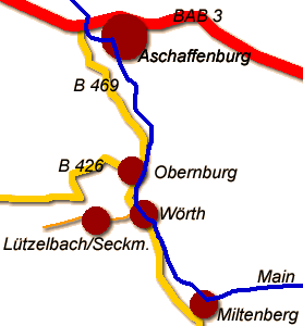 Lageplan für die Anfahrt über Autobahnen